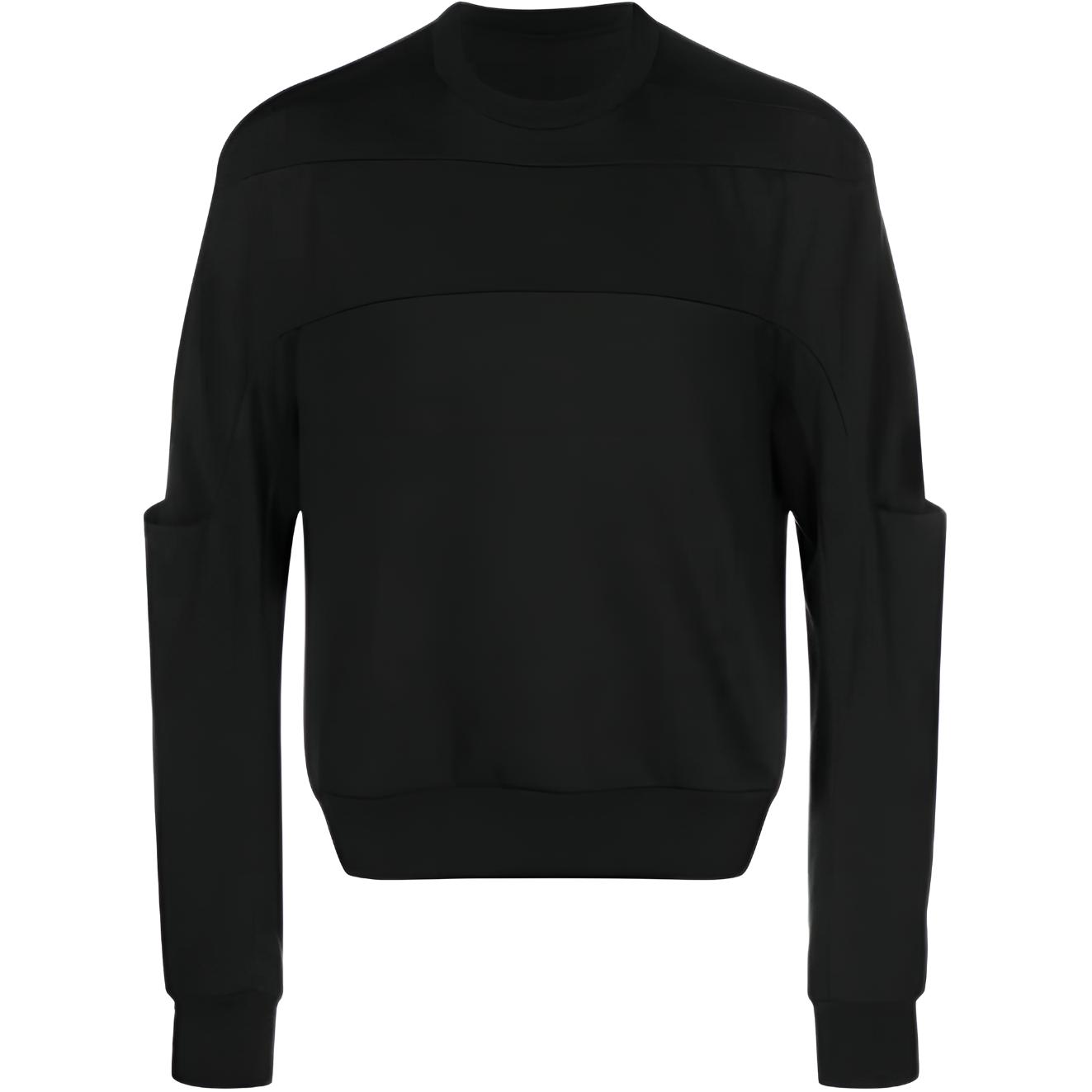 RICK OWENS Sweatshirts Men's Black Crew Neck Moderate Regular