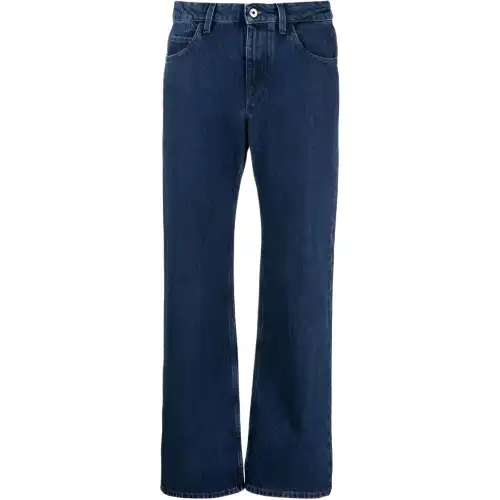 OFF-WHITE low-rise cropped straight-leg jeans