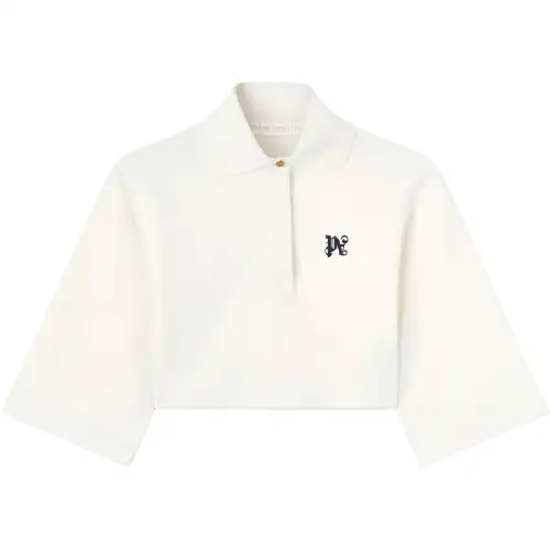 Palm Angels Pa monogram cropped polo top