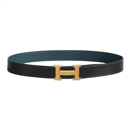 HERMES Leather Calfskin Leather Belts Women's Width 3.2cm