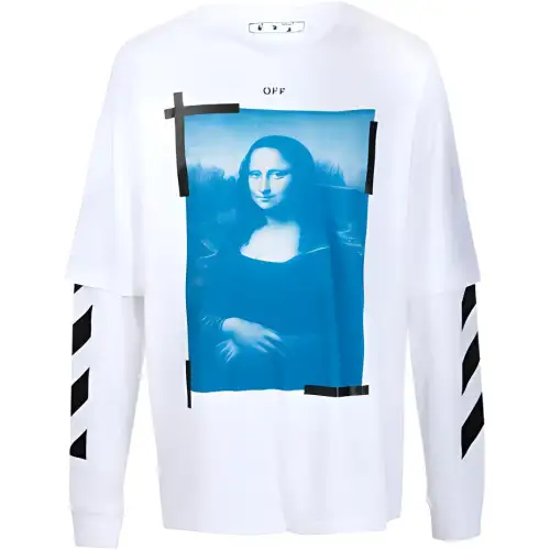 OFF WHITE SS21 T Shirts Men's White Crew Neck Moderate Straight Fit