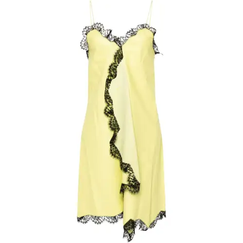 OFF WHITE Slip Dress Regular Fit Women's Yellow Green