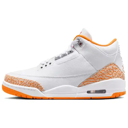 Jordan Air Jordan 3 Vintage Basketball Shoes Women's White Orange