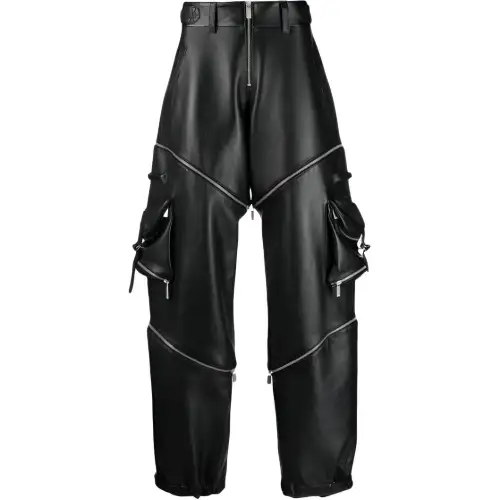 OFF-WHITE adjustable leather cargo trousers