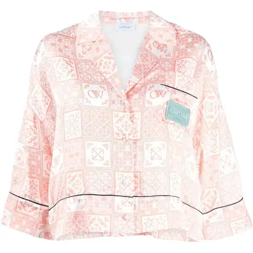 OFF WHITE Graphic print Satin Shirt