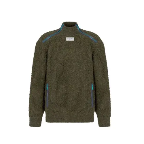 DIOR Sweaters Men's Army Green Turtleneck Moderate Other