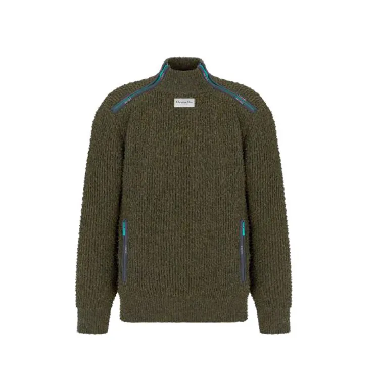 DIOR Sweaters Men's Army Green Turtleneck Moderate Other