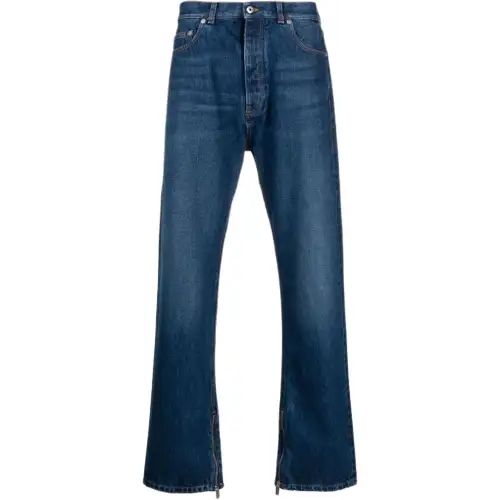 OFF WHITE Logo Patch Straight Leg Jeans