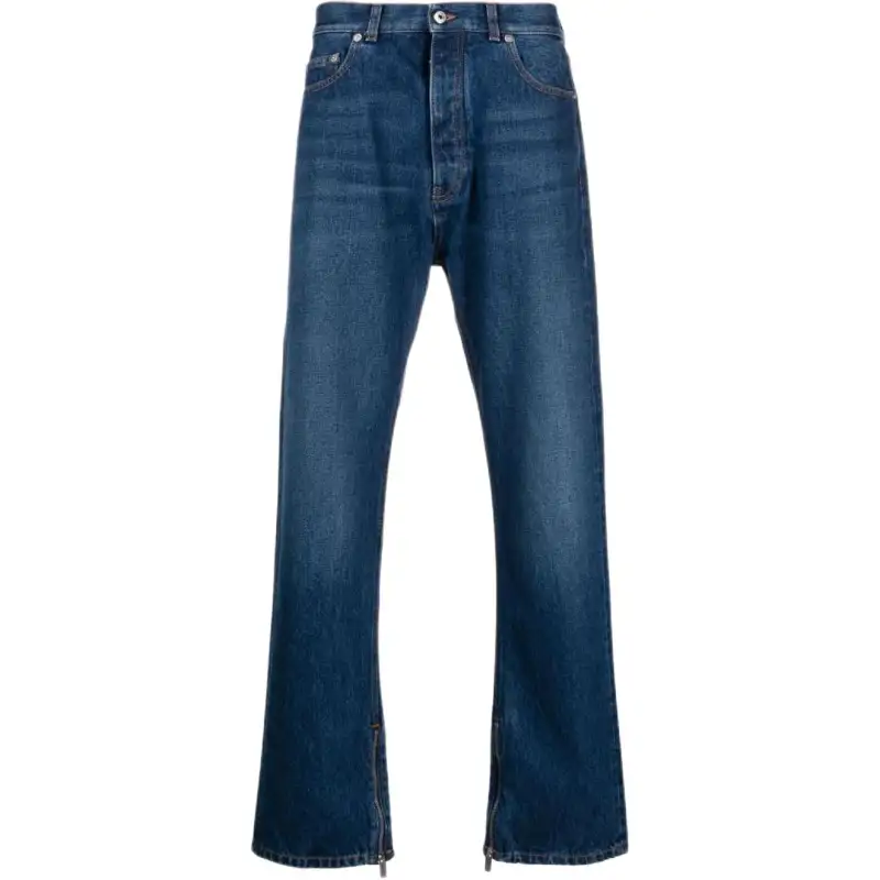 OFF WHITE Logo Patch Straight Leg Jeans