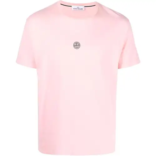 STONE ISLAND T Shirts Men's Pink Crew Neck Moderate