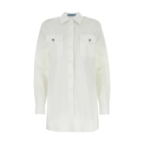 PRADA Button Embellished Poplin Shirt