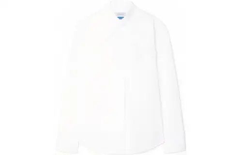 OFF-WHITE cross-collar cotton-poplin shirt