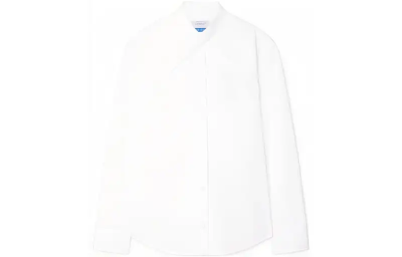 OFF-WHITE cross-collar cotton-poplin shirt