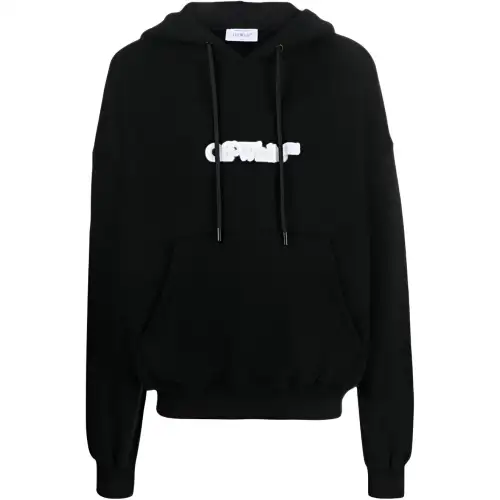 OFF-WHITE logo-print cotton hoodie