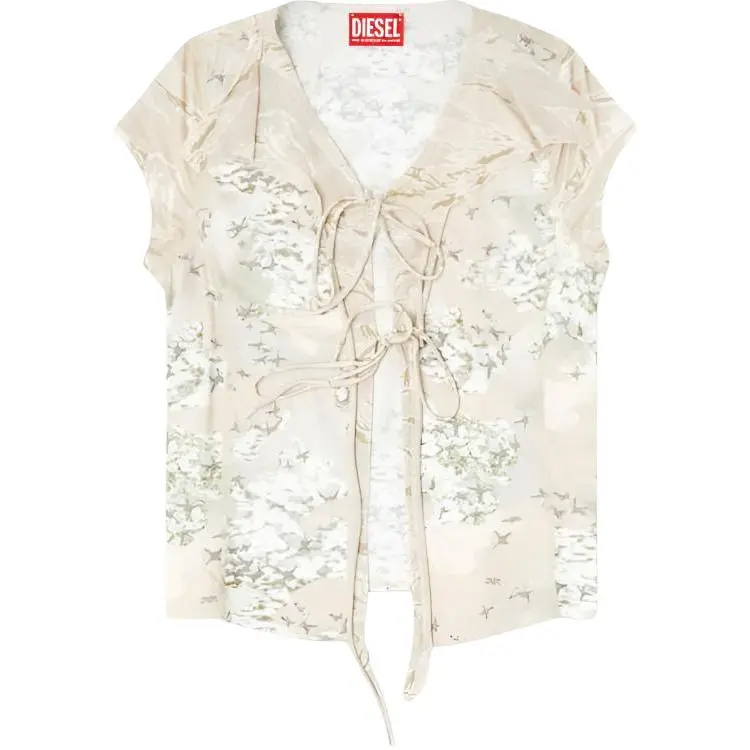 Diesel T-Afrymy Lace-Up Top