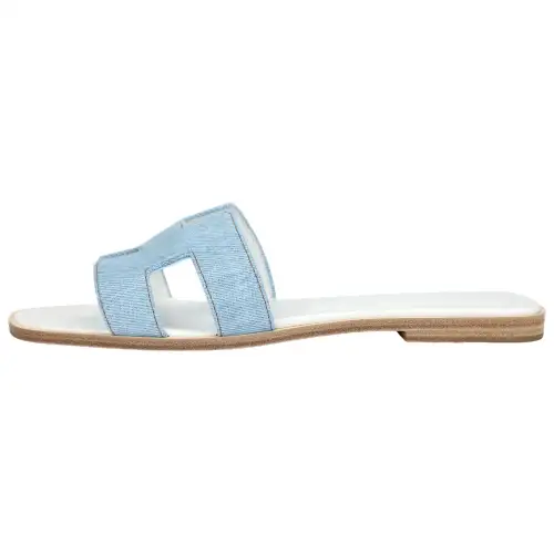HERMES Oran Slide Slippers Women's Light Blue