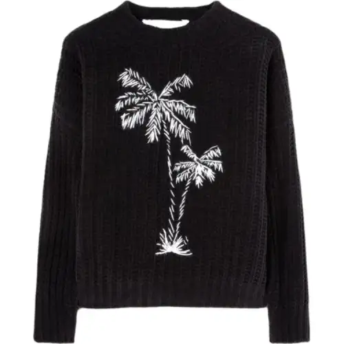 Palm Angels palms-embroidered chenille jumper