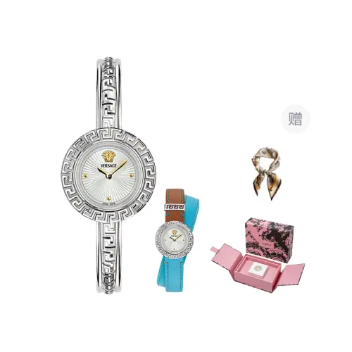 VERSACE Versace, quartz watch strap stainless steel, silver dial, women's watch, perfume, trend gift box for leisure, quartz mechanism, 28mm, for beloved