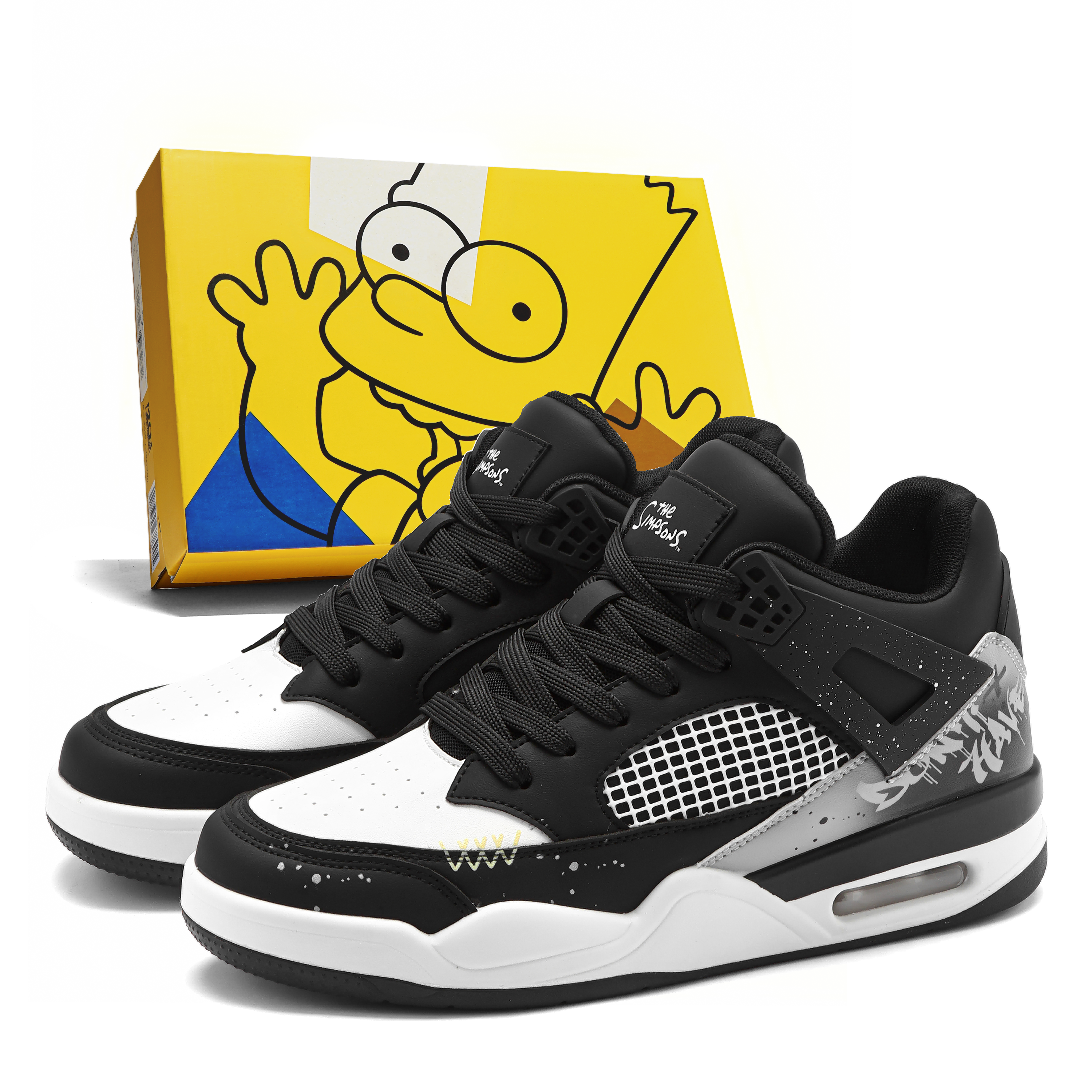 Кроссовки The The Simpsons (бело-сине-черные)