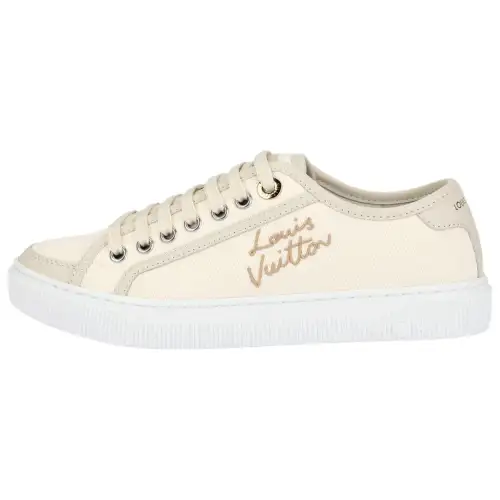 LOUIS VUITTON Lagoon Low top Canvas Shoes Women's Ecru