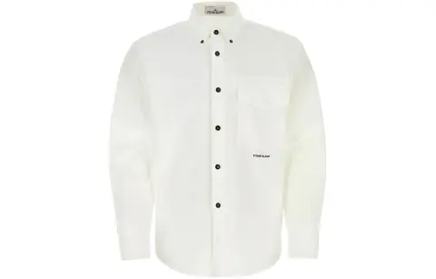 STONE ISLAND Shirts Men's White Lapel Moderate Other