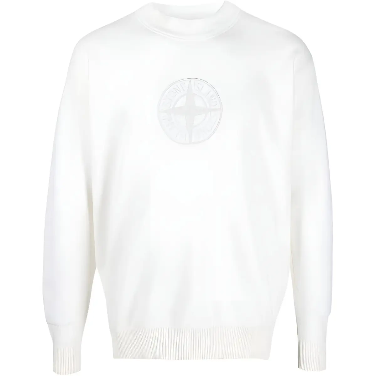 STONE ISLAND Logo Patch Crewneck Knitted Jumper