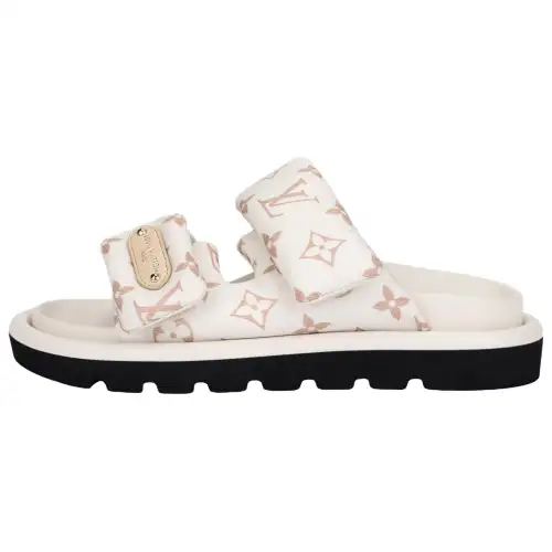 LOUIS VUITTON Pool Pillow Comfort Slide Slippers Women's White