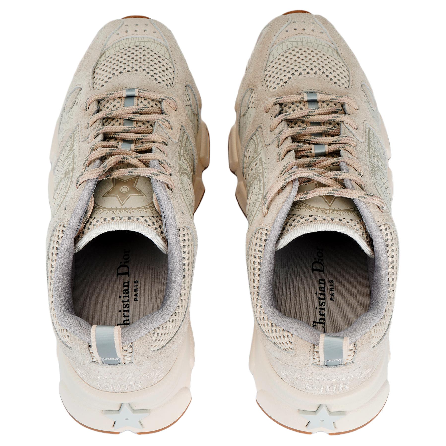 DIOR Chrono Cow Split Leather Low top Casual Shoes Women's Beige
