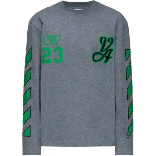 OFF WHITE Logo print Long sleeved T shirt