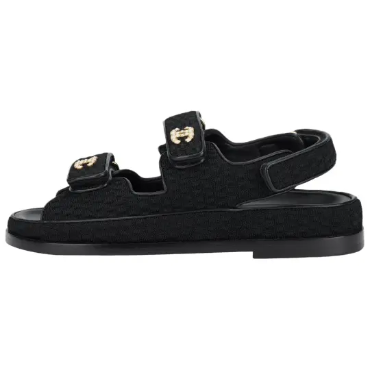 CHANEL Dad Sandal Black Knit Women's