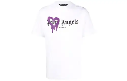 PALM ANGELS Aspen Heart Sprayed Logo T Shirt