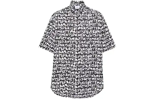 Vetements logo-print cotton shirt