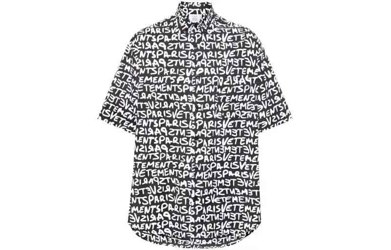 Vetements logo-print cotton shirt