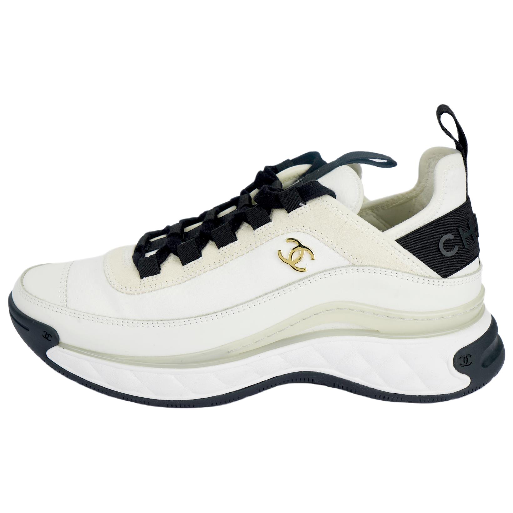 CHANEL Velvet Calfskin & Mixed Fibers Sneaker 'Ivory'