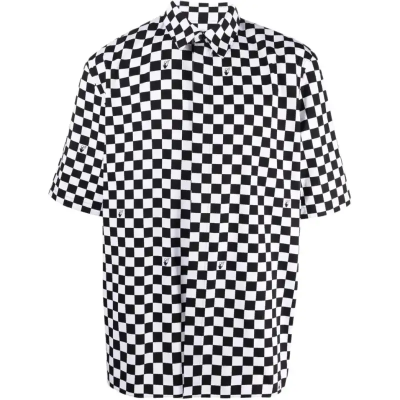 OFF WHITE Check Pattern Short Sleeved Shirt