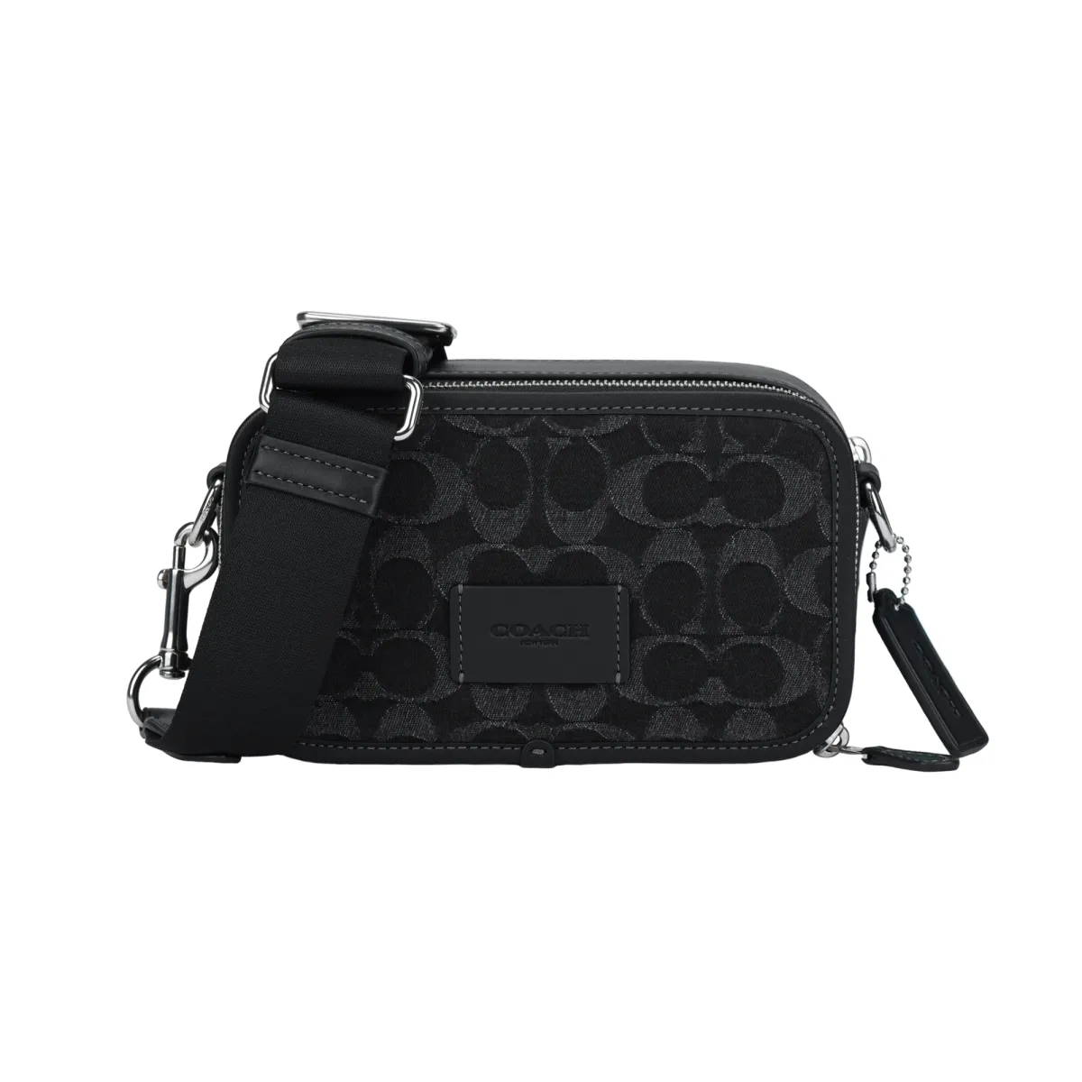 COACH Wyatt Fabric With Cow Leather Crossbody Bags Small Men's Black