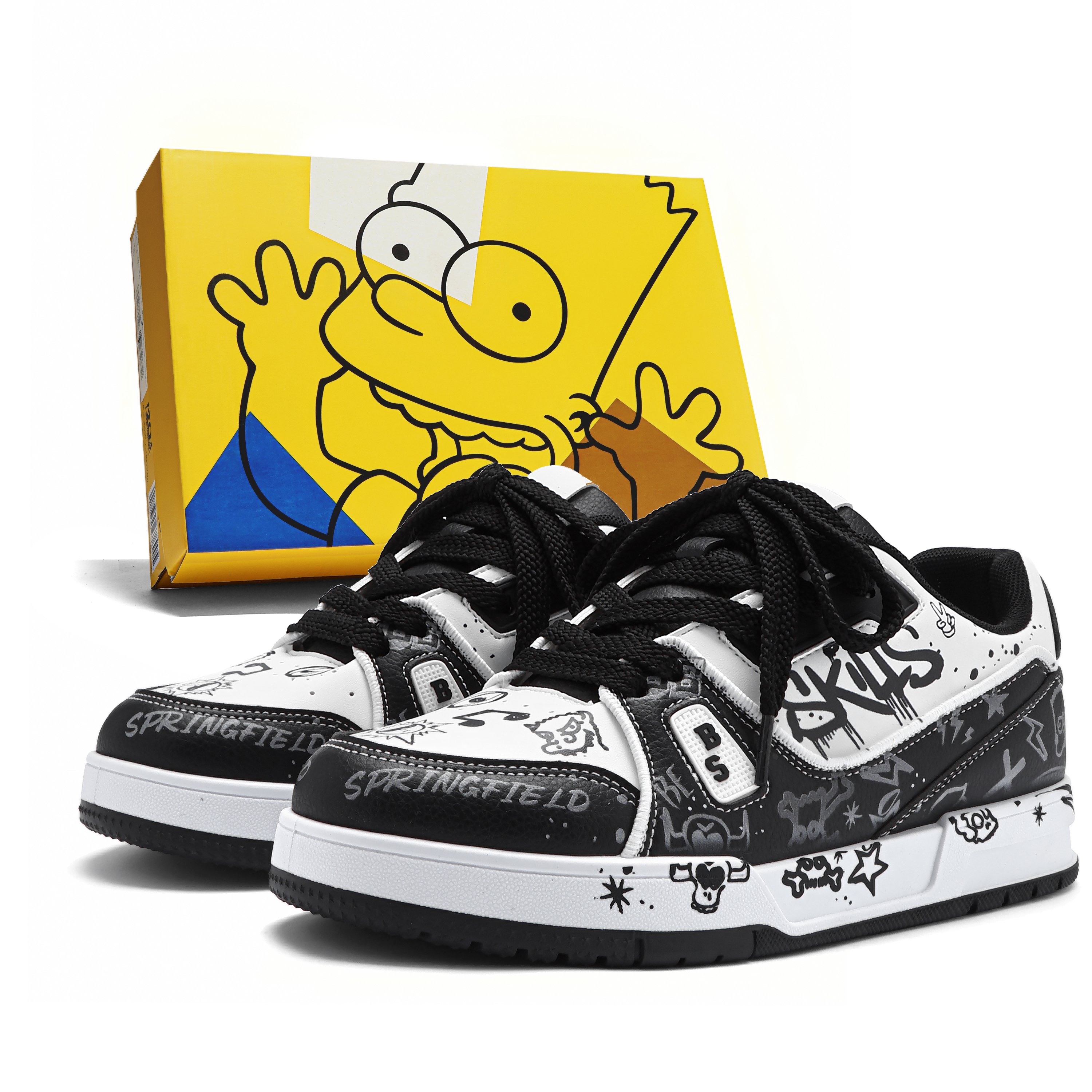Кеды The Simpsons Air Force 1 (бежево-черные)