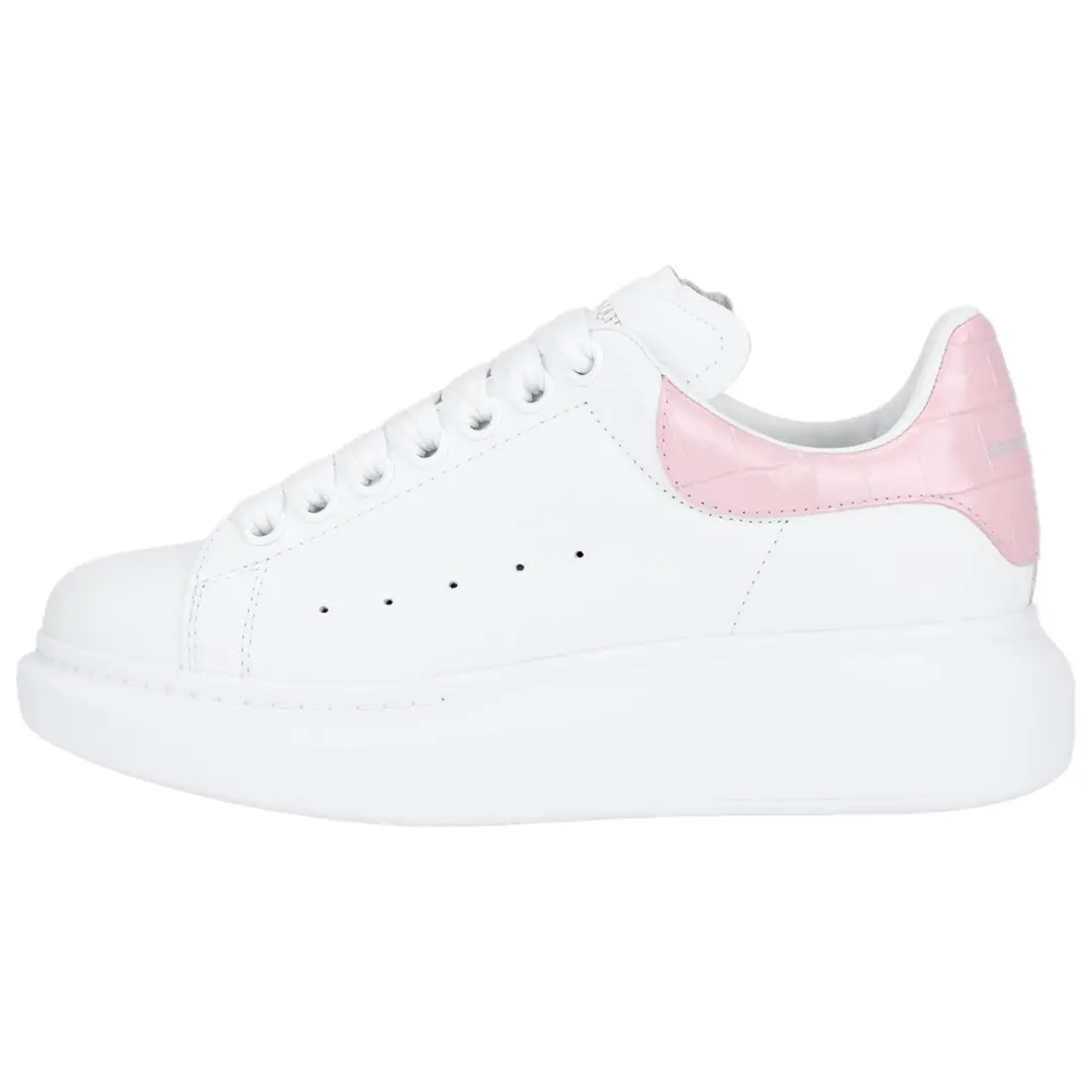 Alexander McQueen Oversized leather crocodile-effect heel sneakers Women's