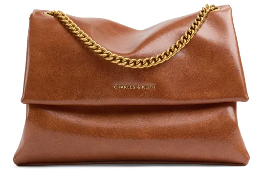 CHARLES&KEITH small ck 26, летняя простая сумка из искусственной кожи с цепочкой на плечо, подмышки, женская сумка через плечо среднего размера, молочно-белая/ретро, ​​загорелая, коричневая/черная