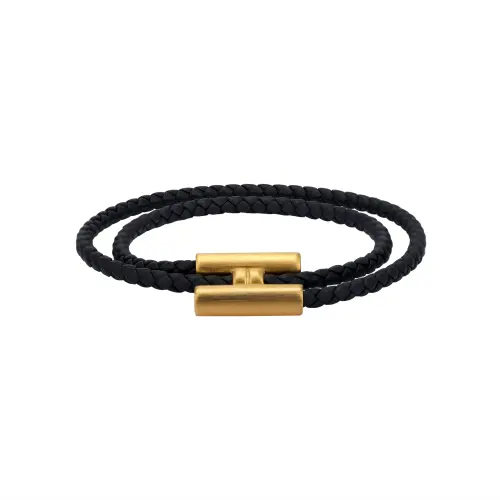 HERMES Tournis Tresse Calfskin Wristbands Unisex
