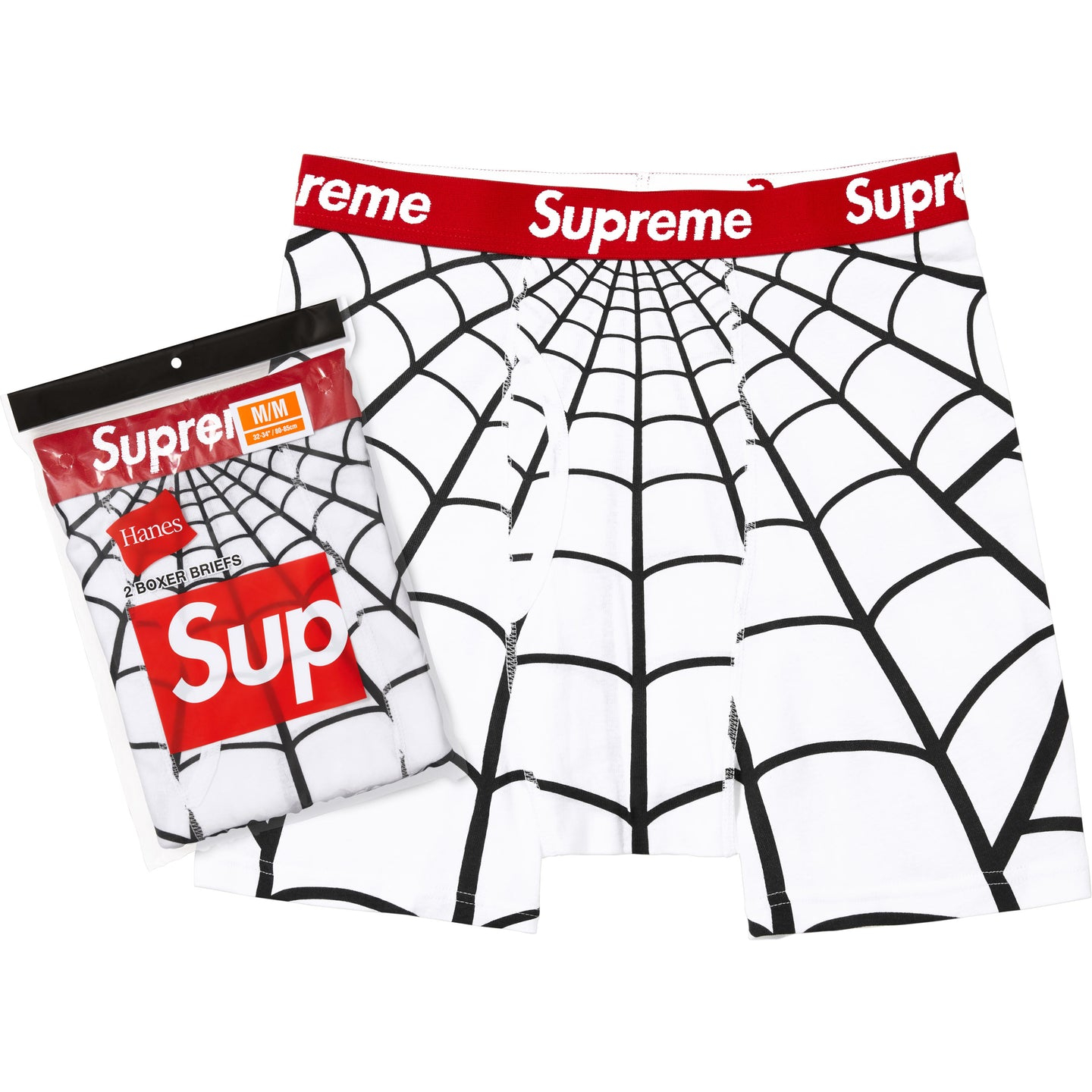 Трусы Supreme × Hanes x Spider-Man (рисунок)