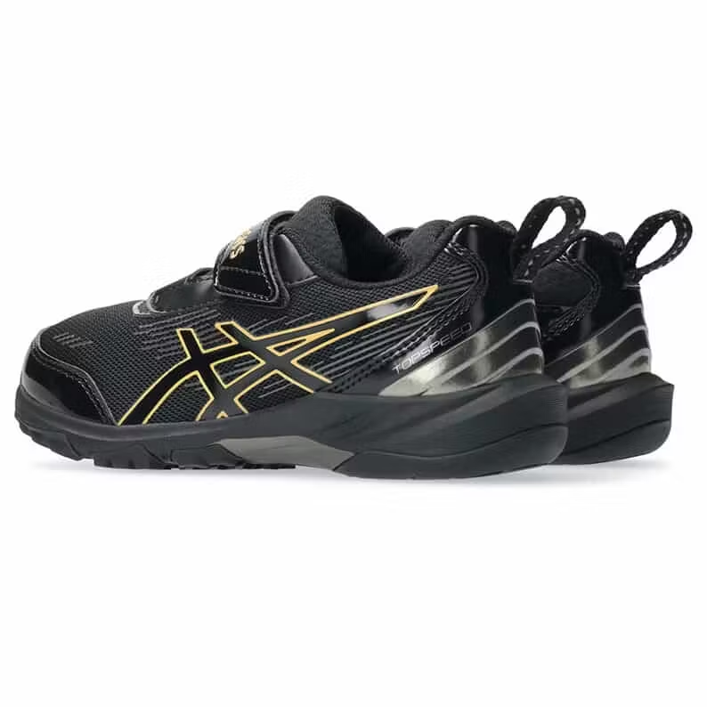 Детские кроссовки ASICS (черно-золотые) — фото 3