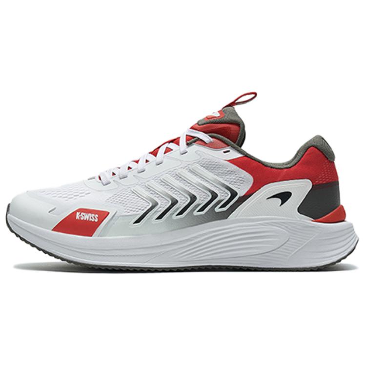 K·SWISS Slip Resistant Abrasion Resistant Low top Running Shoes Men’s White Red