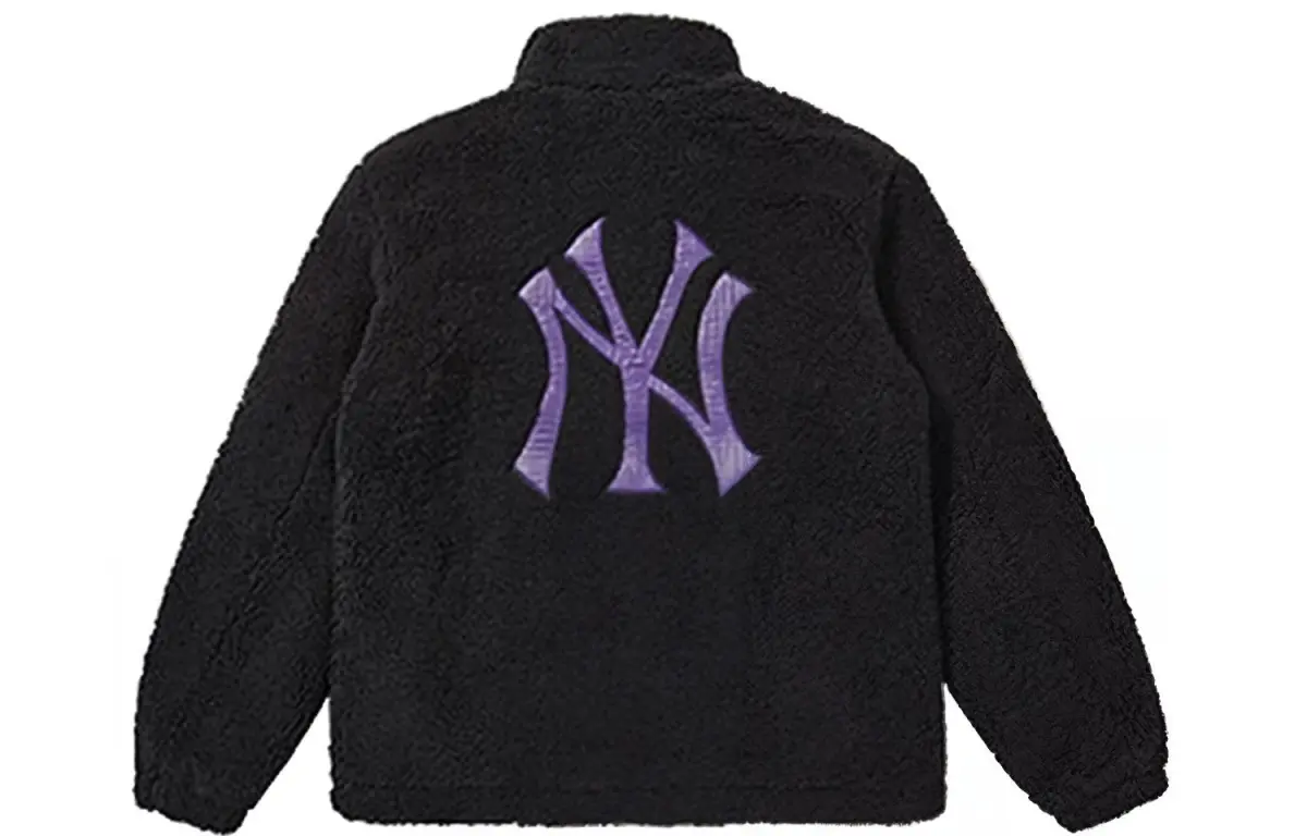 New Era Velvet Jackets Unisex Black Stand Collar Moderate
