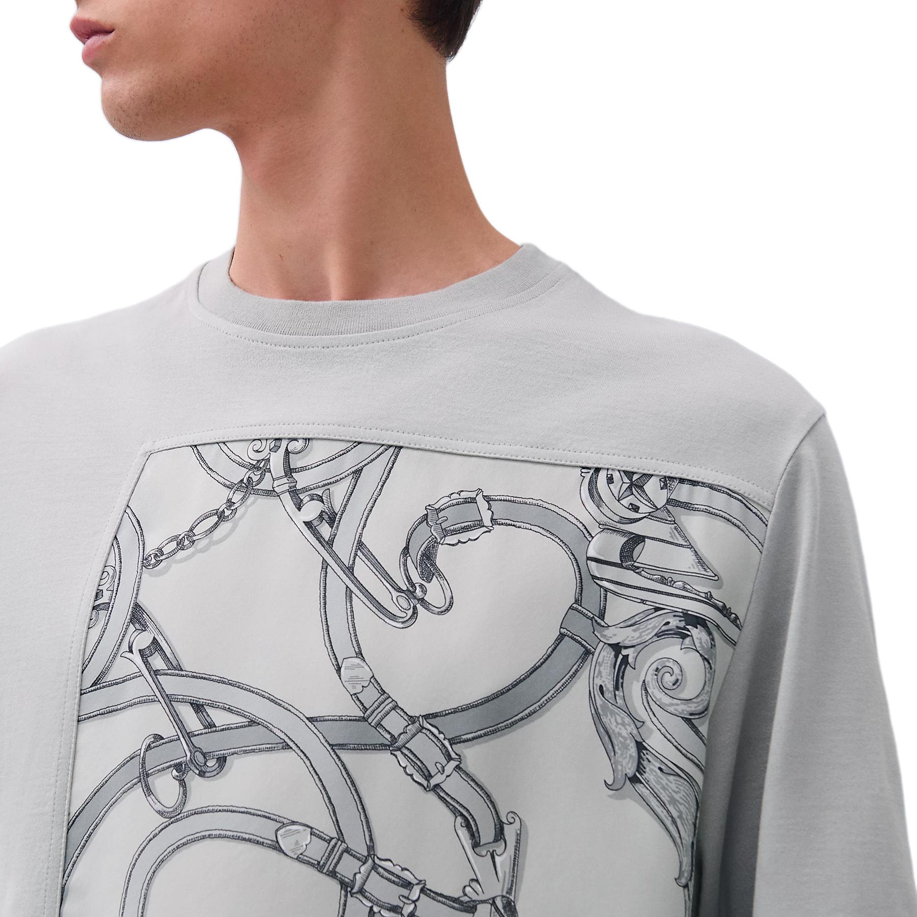 Мужская футболка Hermes SS25 L'Instruction du Roy T (туманный) — фото 10