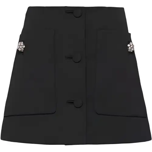 PRADA Embellished Straight Hem Mini Skirt