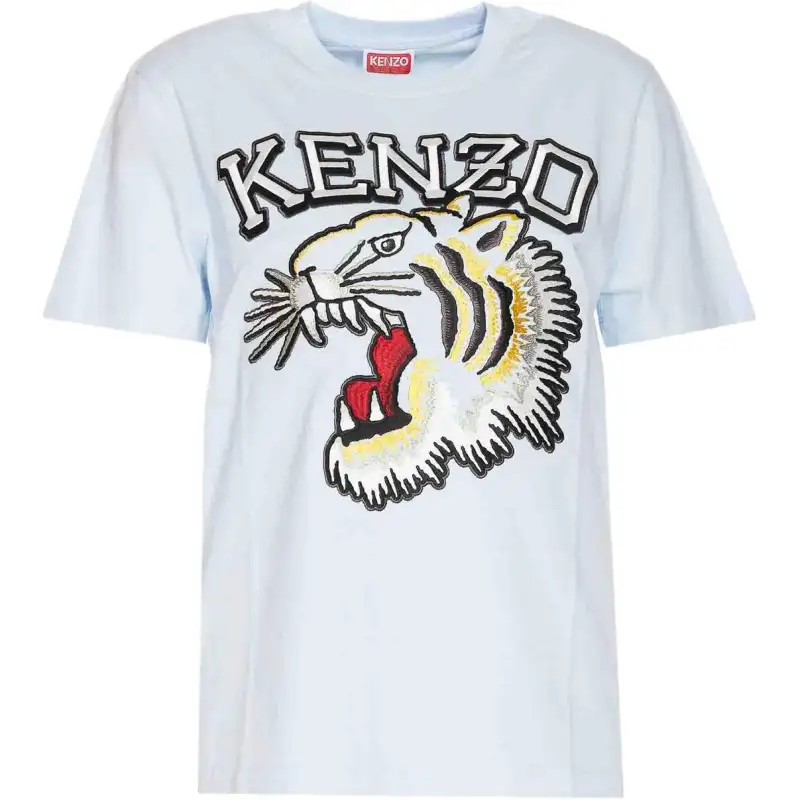 KENZO Logo Embroidered Crewneck T Shirt