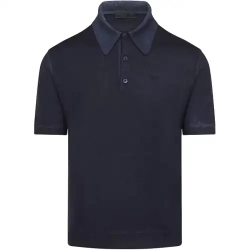 PRADA Logo Embroidered Knitted Polo Shirt