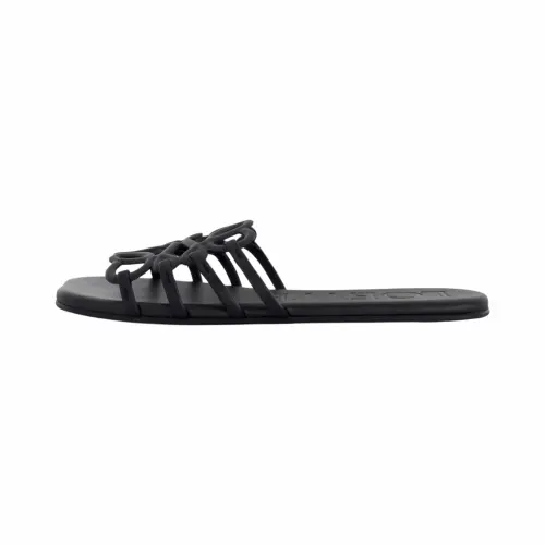 LOEWE Petal Anagram Rubber Slide Slippers Women's Black