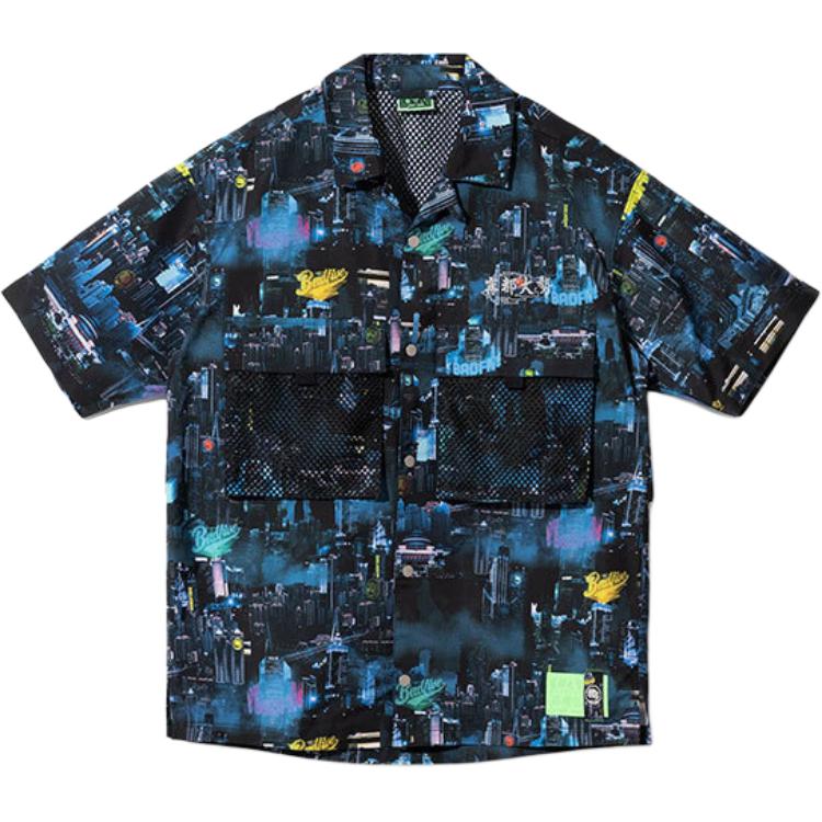 LiNing Li Ning Fanwu BADFIVE Chongqing City Limited Series Casual Sports Breathable Pocket Short-Sleeved Shirt Men's Dark Blue